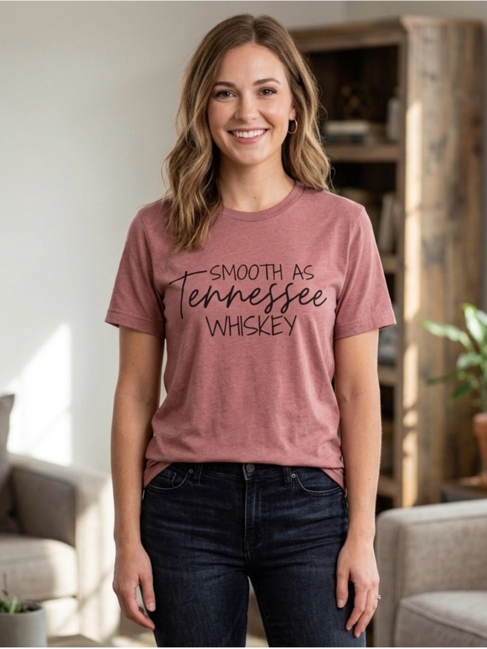 Bella Canvas Mauve 'Smooth As Tennessee Whiskey' classic Short Sleeve Tee